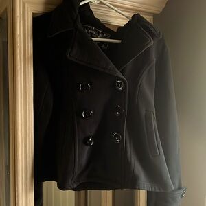 Black lightweight pea coat